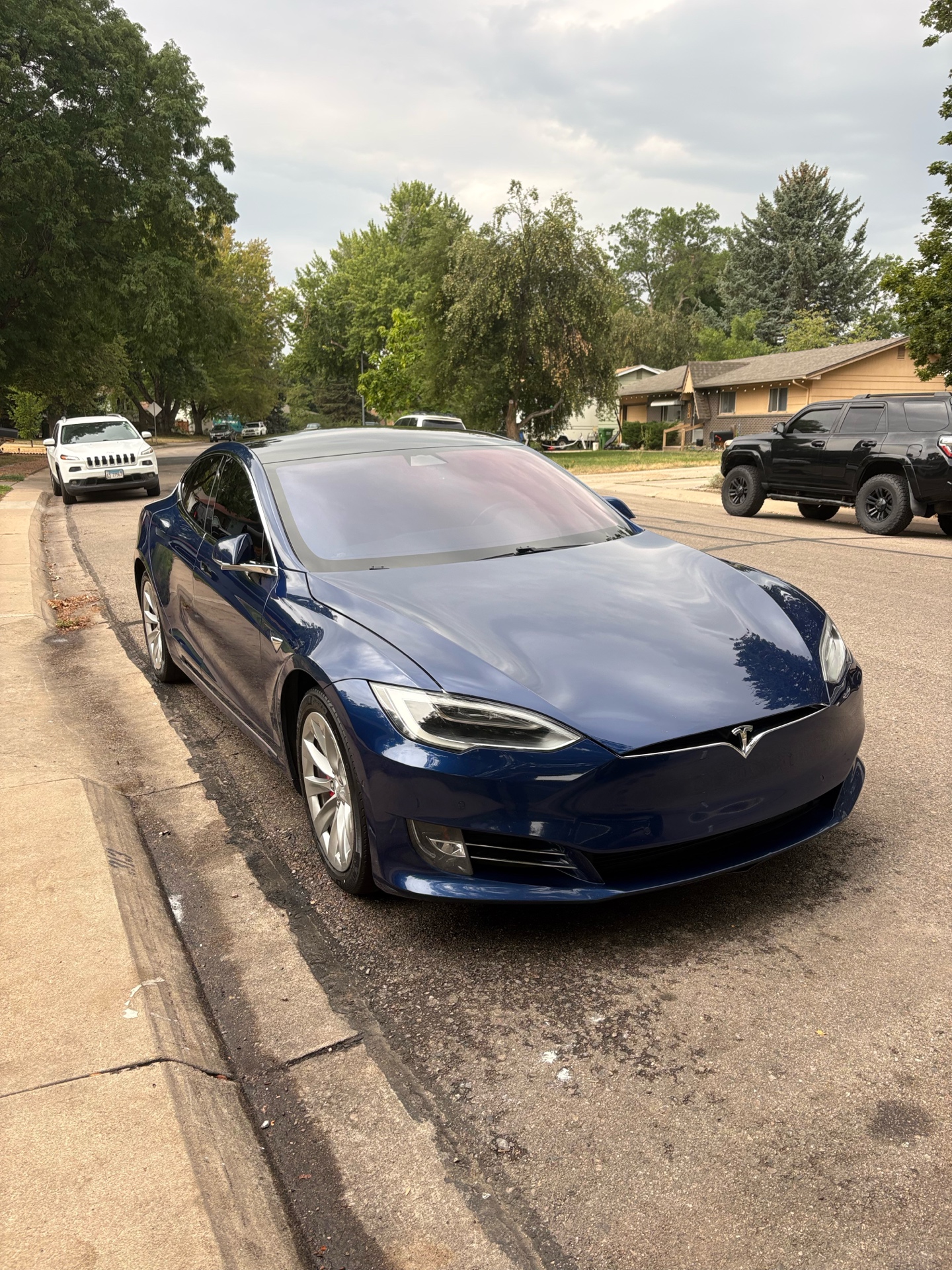 Black Tesla after detailing